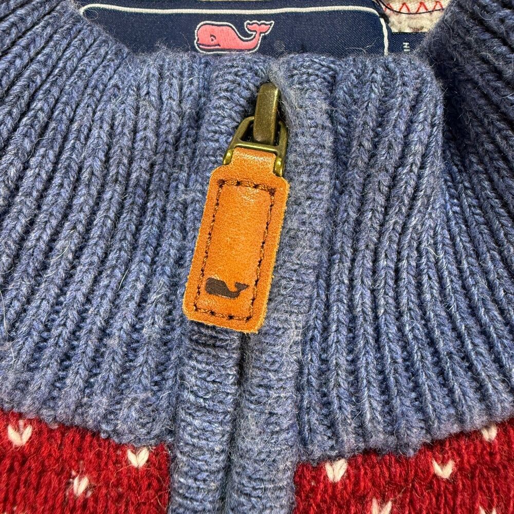 Vineyard Vines Fair Isle 1/4 Zip Sweater Mens XL Blue Merino Wool Alpaca Blend - Picture 3 of 12